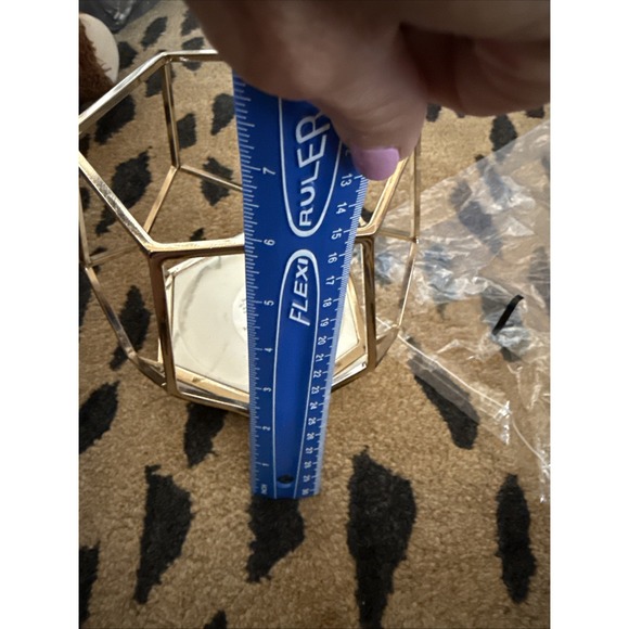 BATH & BODY‎ WORKS GOLDEN DECAGON MARBLE LG 3 WICK CANDLE HOLDER SLEEVE 4318 - Picture 7 of 7